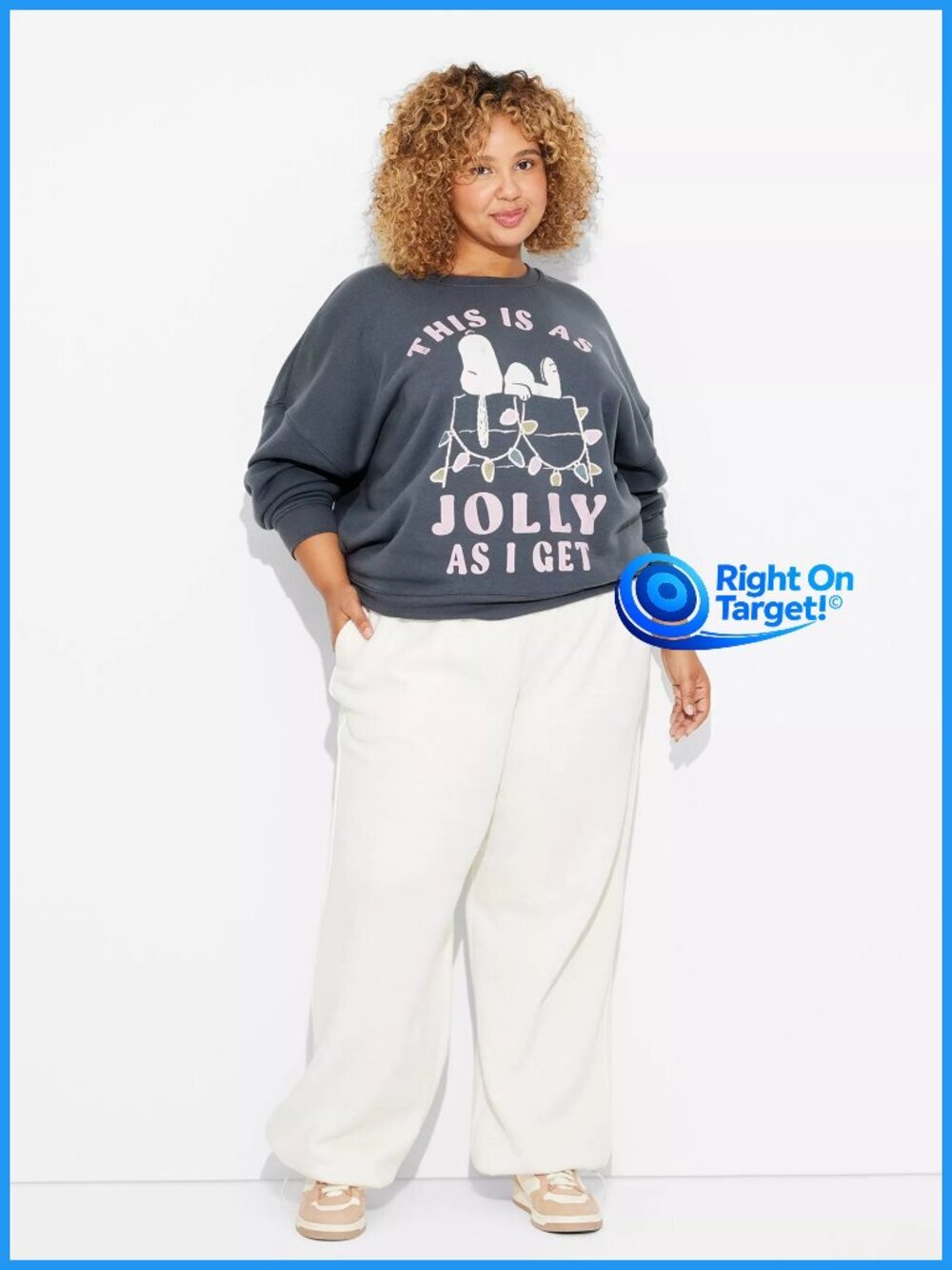 NWT XS - Womens Jolly Snoopy Graphic Sweatshirt - Gray - Picture 8 of 8